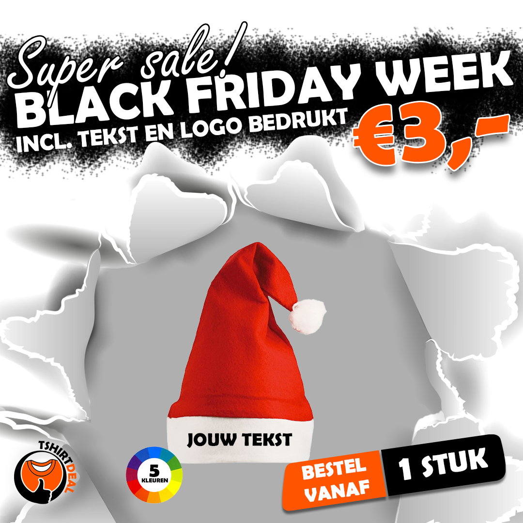 Black Friday Kerstmuts Bedrukken