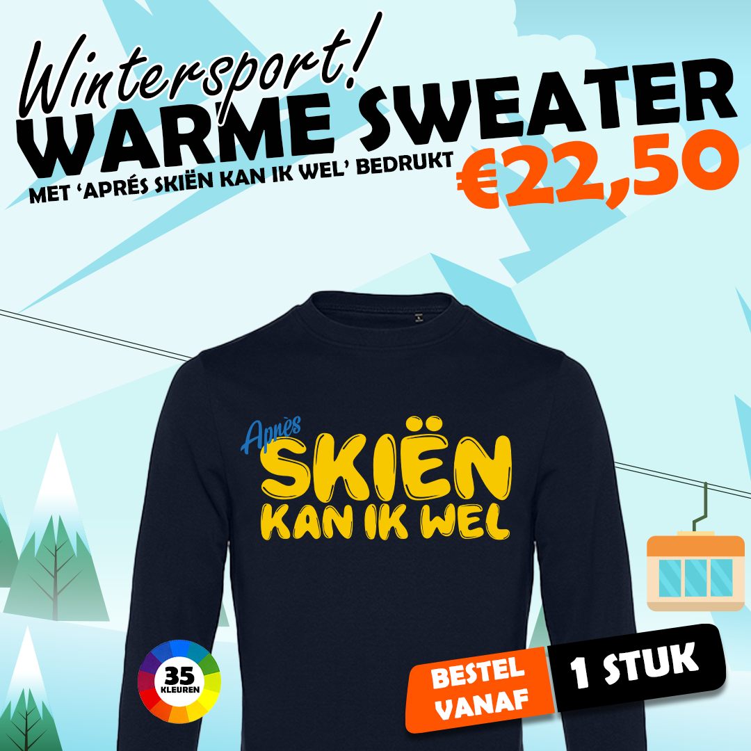 Wintersport sweater bedrukken