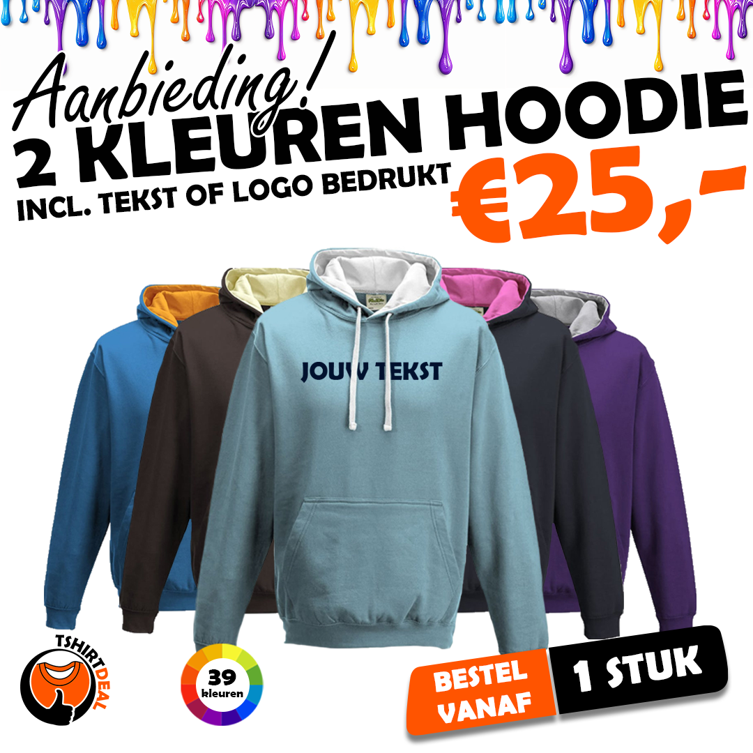 2 kleuren hoodie