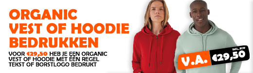 Organic hoodie bedrukken